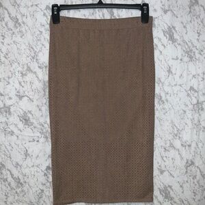 JESSE & J SUEDE PENCIL SKIRT MOCHA SIZE MEDIUM